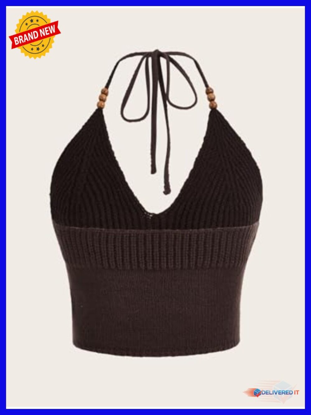 Y2K Crochet Halter Crop Top Going Out Boho Western Cami - Picture 2 of 5